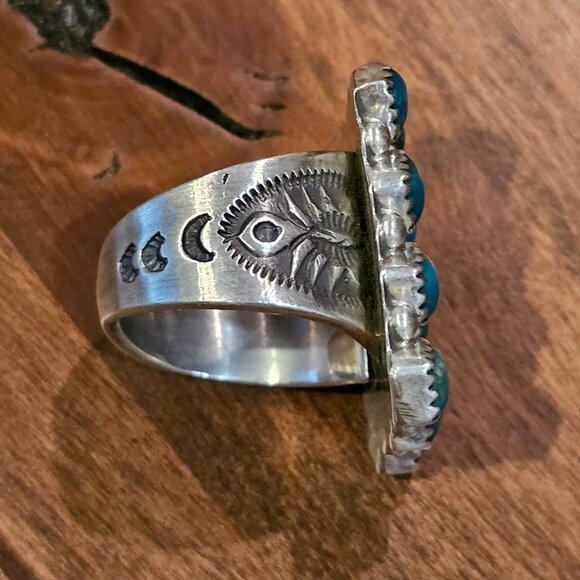 Navajo Sterling Silver and Turquoise Ring, size 7 - Picture 6 of 6